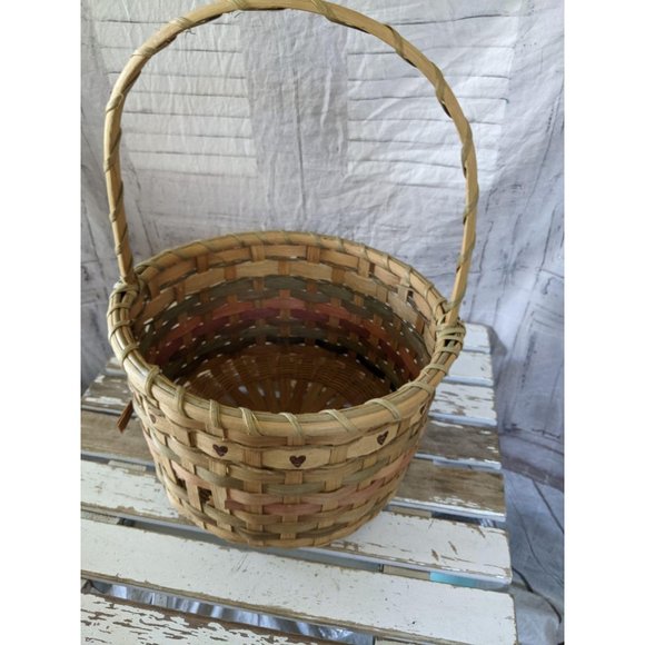Wicker heart basket spring decor kitchen home - Picture 4 of 9